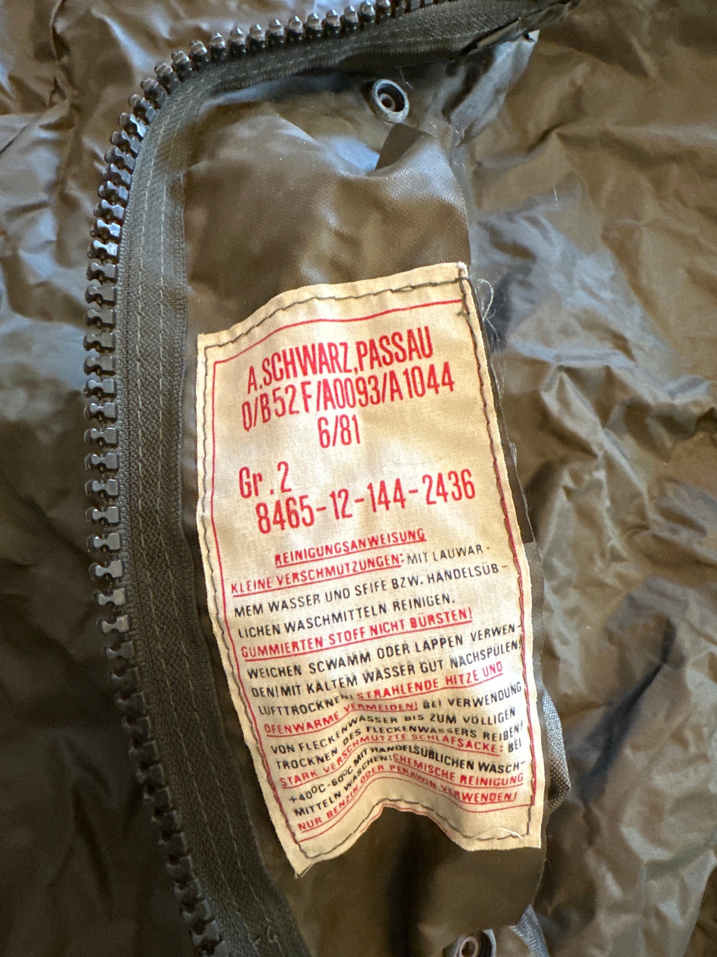 Vintage Tank Crewman Sleeping bag and shell