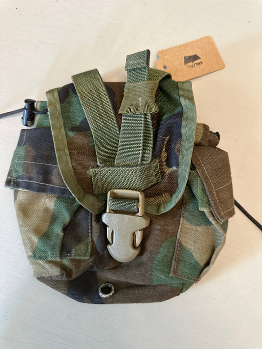 Canteen Pouch, Woodland Camo, Military Surplus