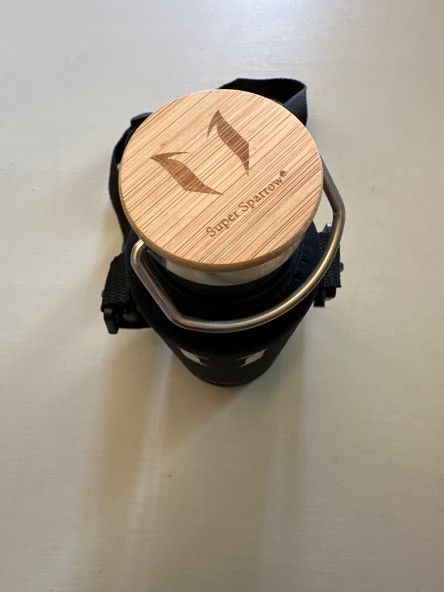 Super Sparrow, 17 oz metal container, and neoprene carry pouch
