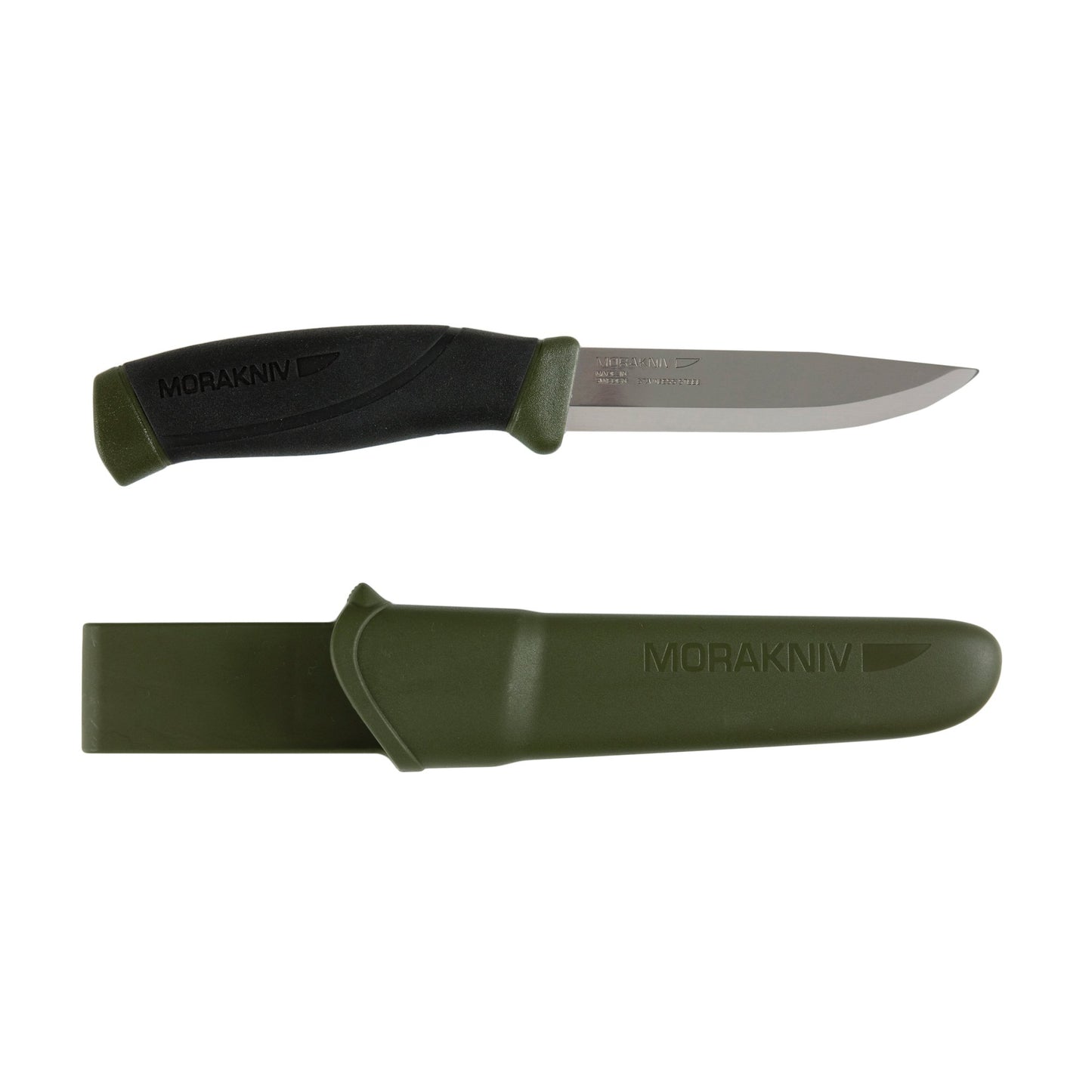 MORAKNIV Companion Fixed Blade Knife, Carbon Steel Blade, Green and Black