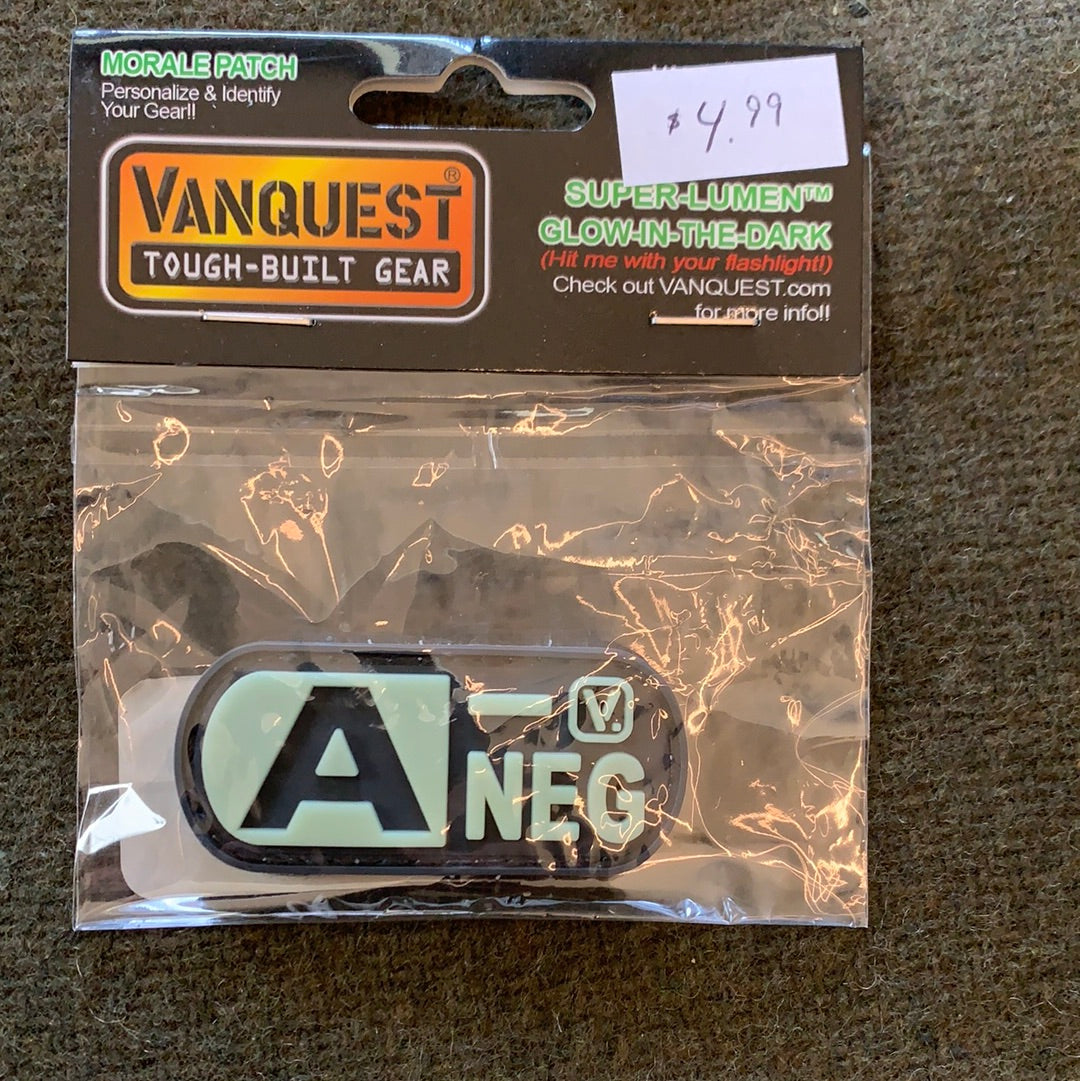 Vanquest A- NEG blood type ID patch