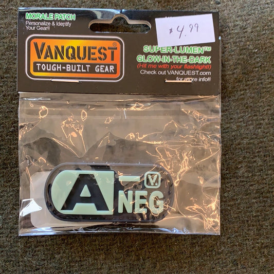 Vanquest A- NEG  blood type ID patch