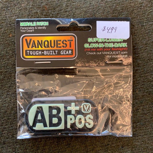 Vanquest AB+ POS blood type ID patch