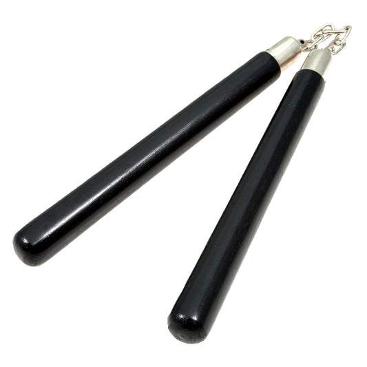 Round Hardwood Speedchuck Nunchaku, Black