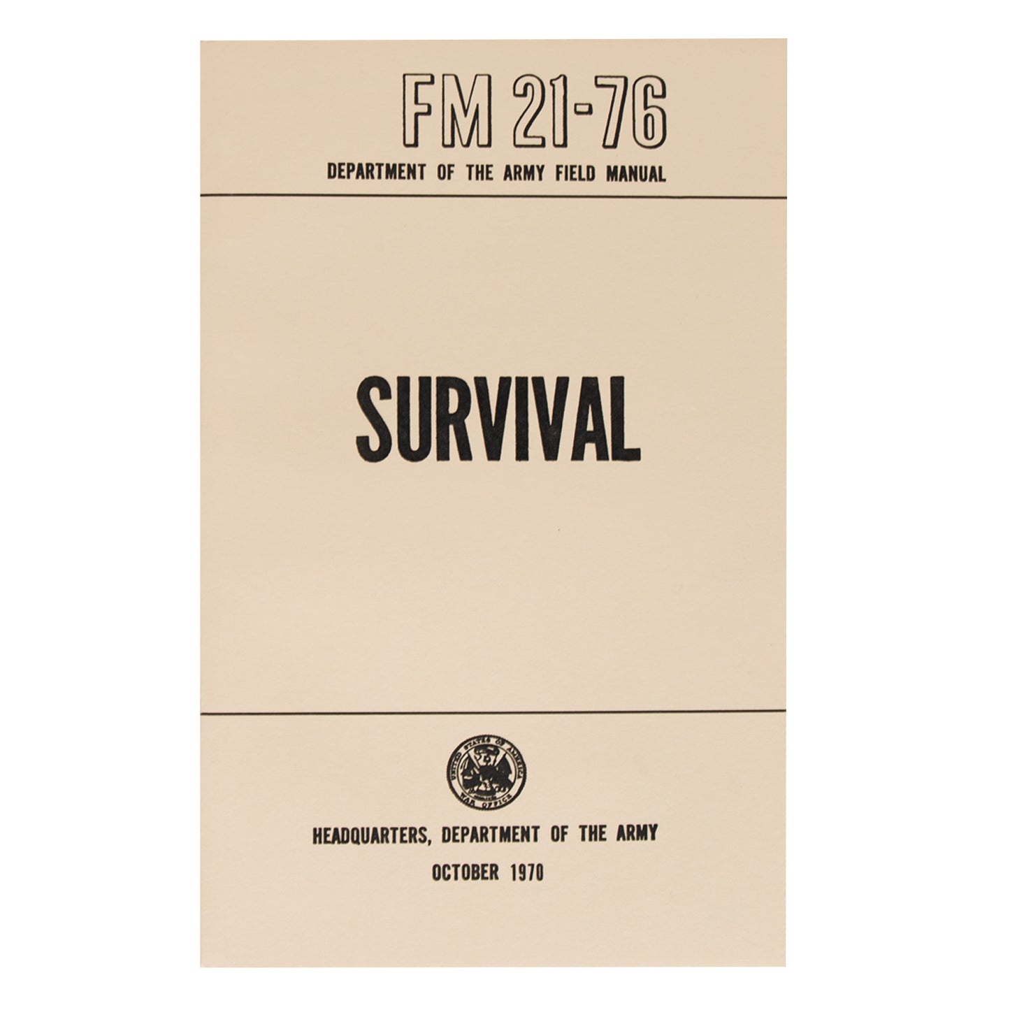 Survival Manual, 1970, Dept of Army