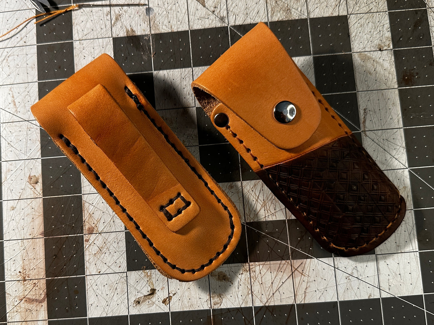 Hobby Lobby Leatherwork, Folding Knife Sheath with design