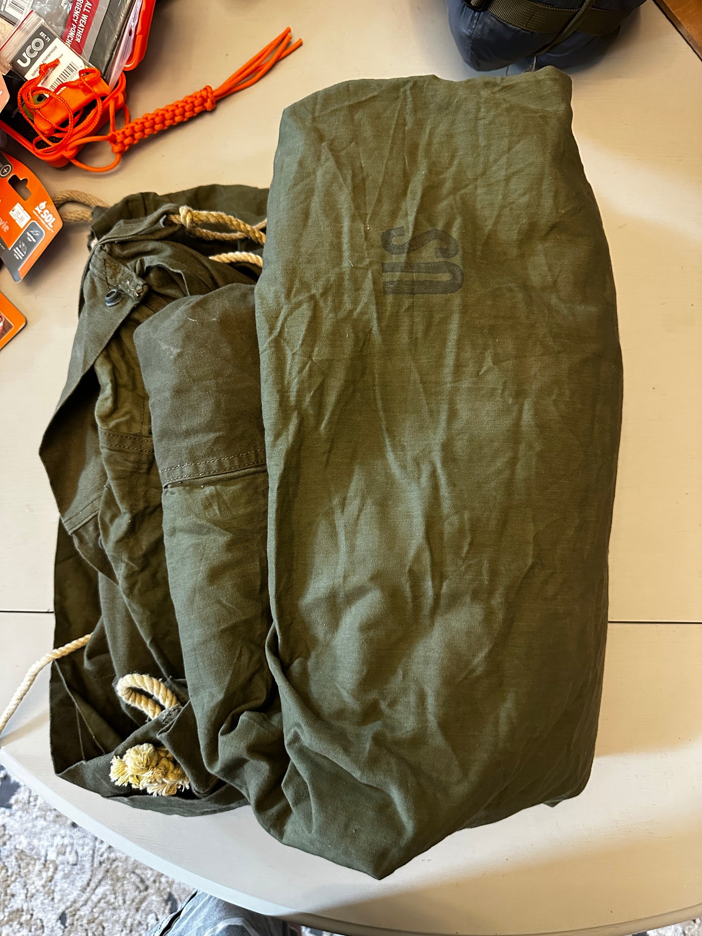 Full Shelter, military surplus (two half shelters), poles and tent stakes