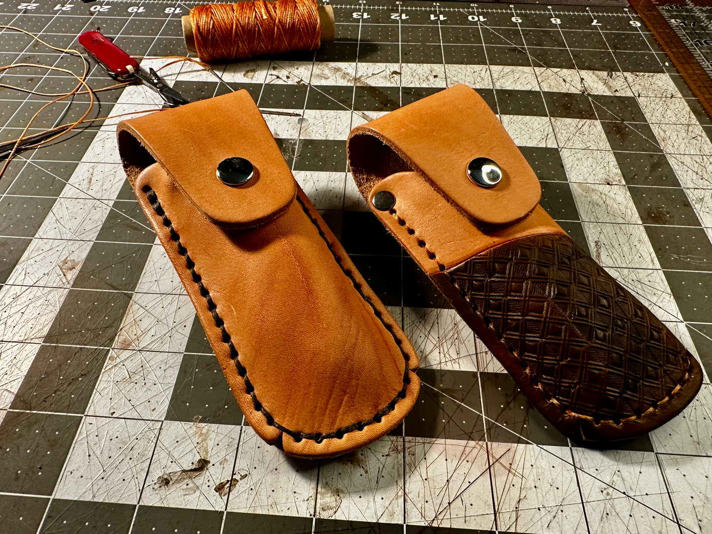 Hobby Lobby Leatherwork, Folding Knife Sheath with design