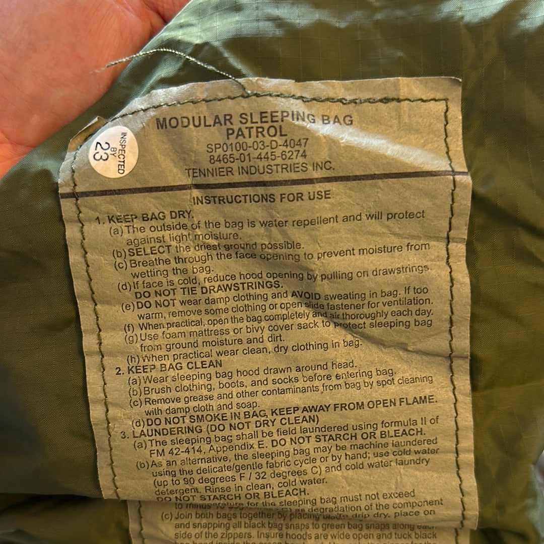 Modular, Patrol Sleeping Bag, Military Surplus