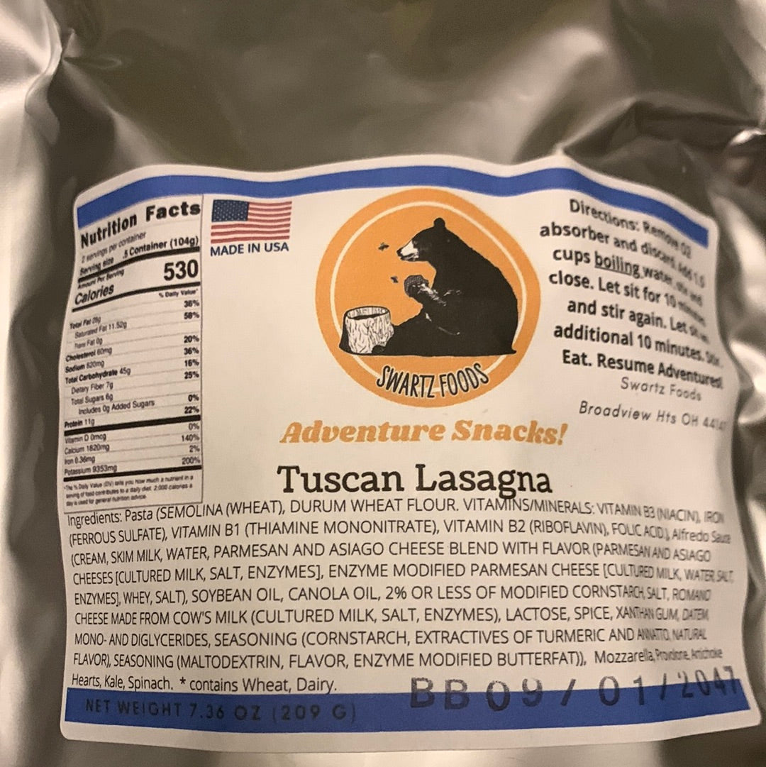 Swartz Foods Tuscan Vegetarian Lasagna with Alfredo