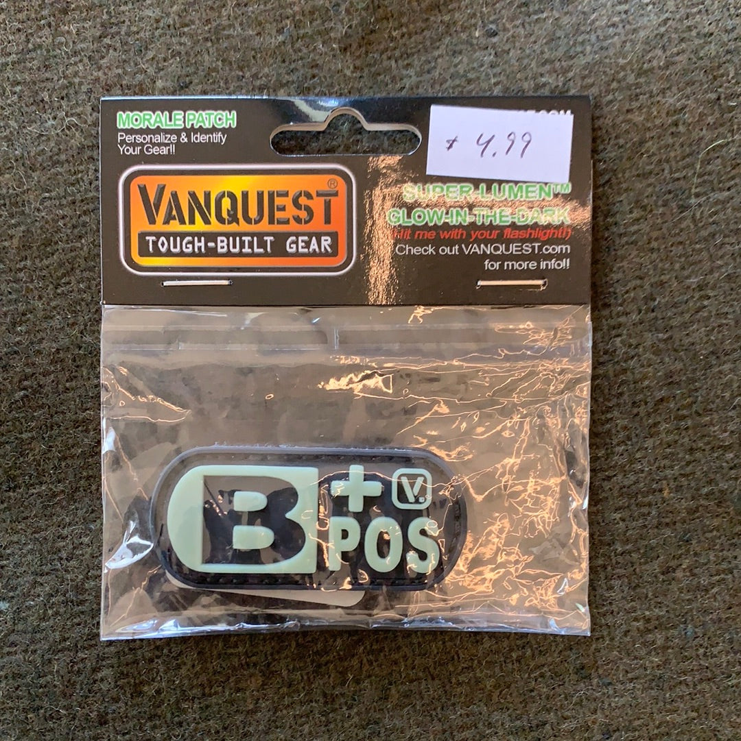 Vanquest B+ POS blood type ID patch